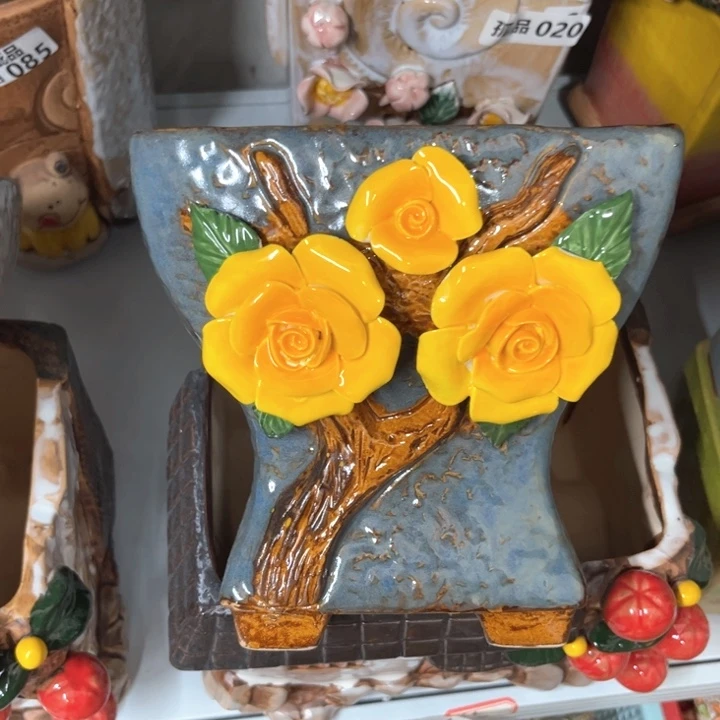 紫砂花盆粗陶材质多肉花盆