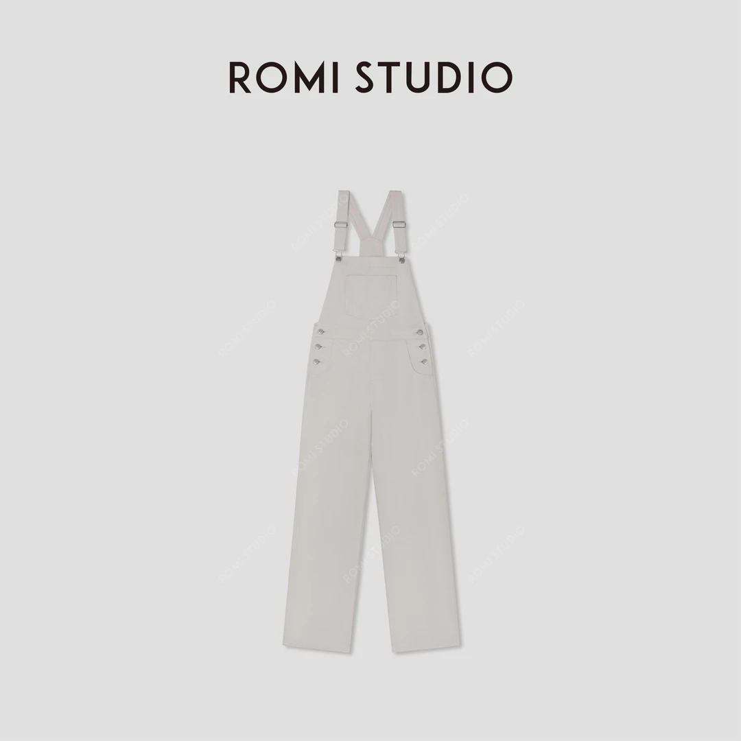 ROMI STUDIO土耳其进口面料环保染色经典百搭背带裤 RWCSX82301