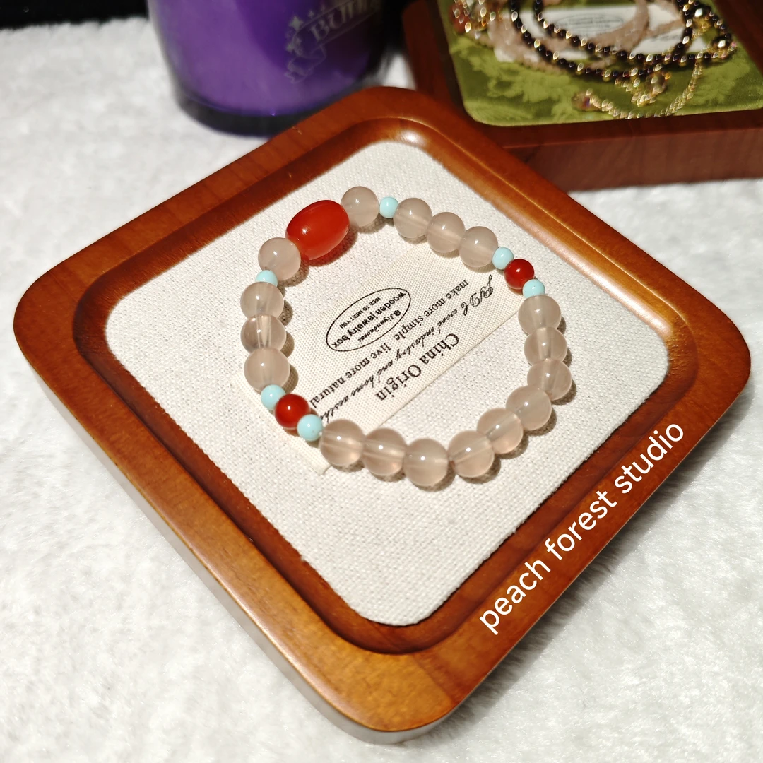 非金属仿水晶手链 〖点绛唇〗仿红玛瑙顶珠香槟玛瑙设计款手链