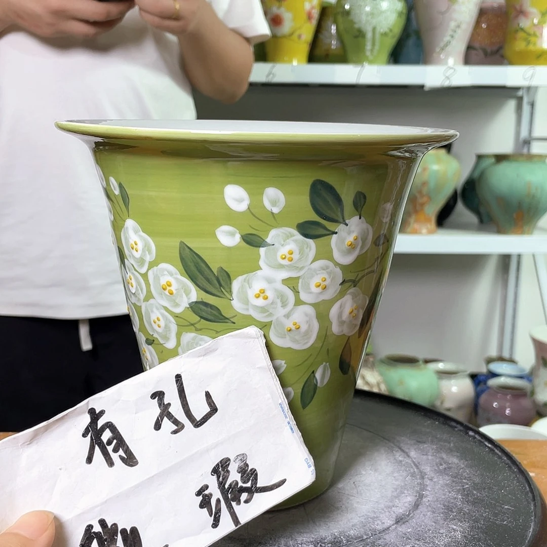 景德镇陶瓷花盆微瑕369