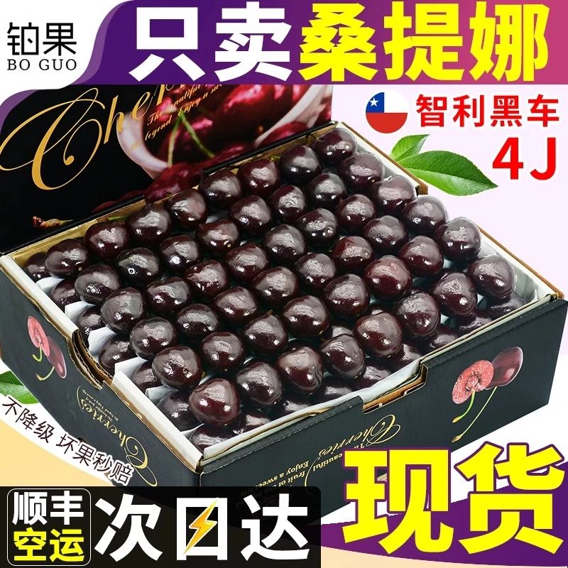 1-5斤智利桑提娜礼盒4J车厘子包邮樱桃进口顺丰空运 内附果径卡