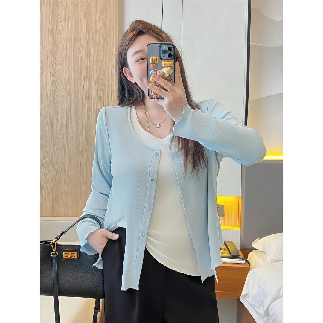 断码捡漏~海盐冰茶 / 木耳边不规则开叉两件套14205花契大码200斤