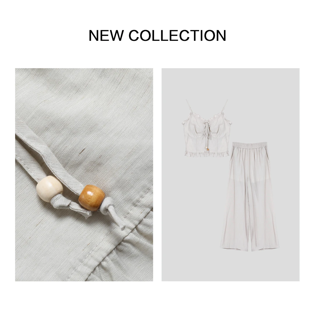 【龙哥专属】D3F28013 时尚亚麻吊带+直筒阔腿裤套装 4118 4168