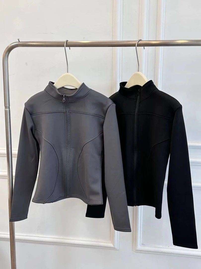 黑金瑜伽防风服秋冬女外套