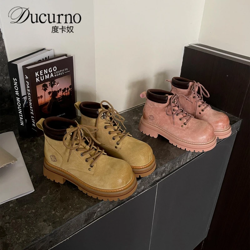 度卡奴厚底高端踢不烂大黄靴2025新款户外增高工装登山鞋大黄靴女