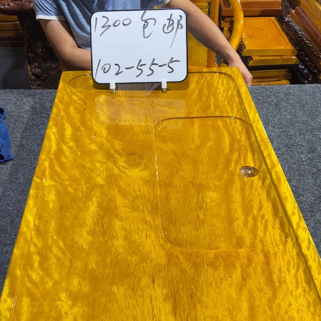 缅甸大叶金丝楠实木茶盘