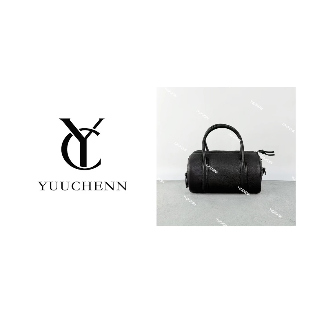 YUUCHENN【波士顿包】进口羊皮21cm原创设计高定真皮包 HH6461