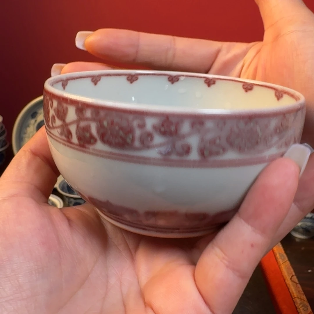 郭***爹摆件禅定杯釉里红