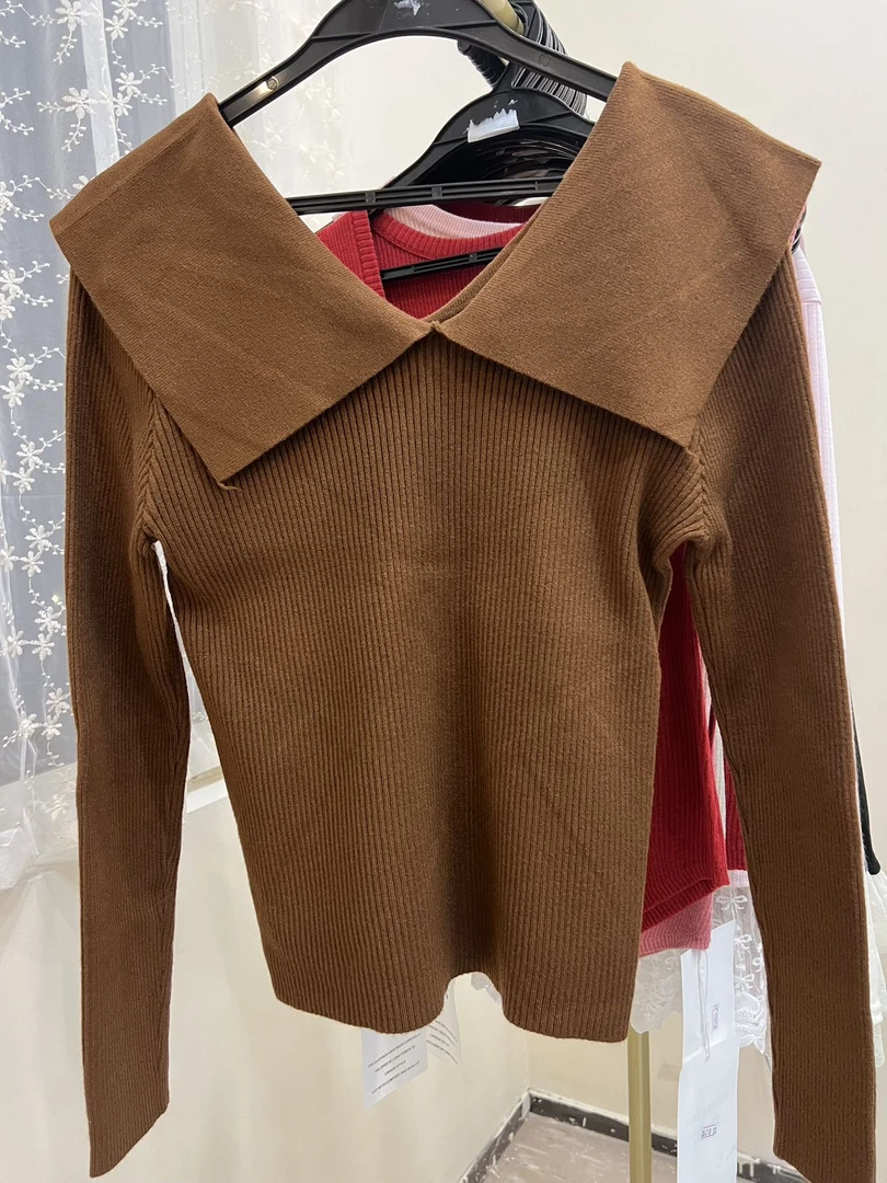 B77春秋款针织衫长袖时尚百搭气质小众韩版