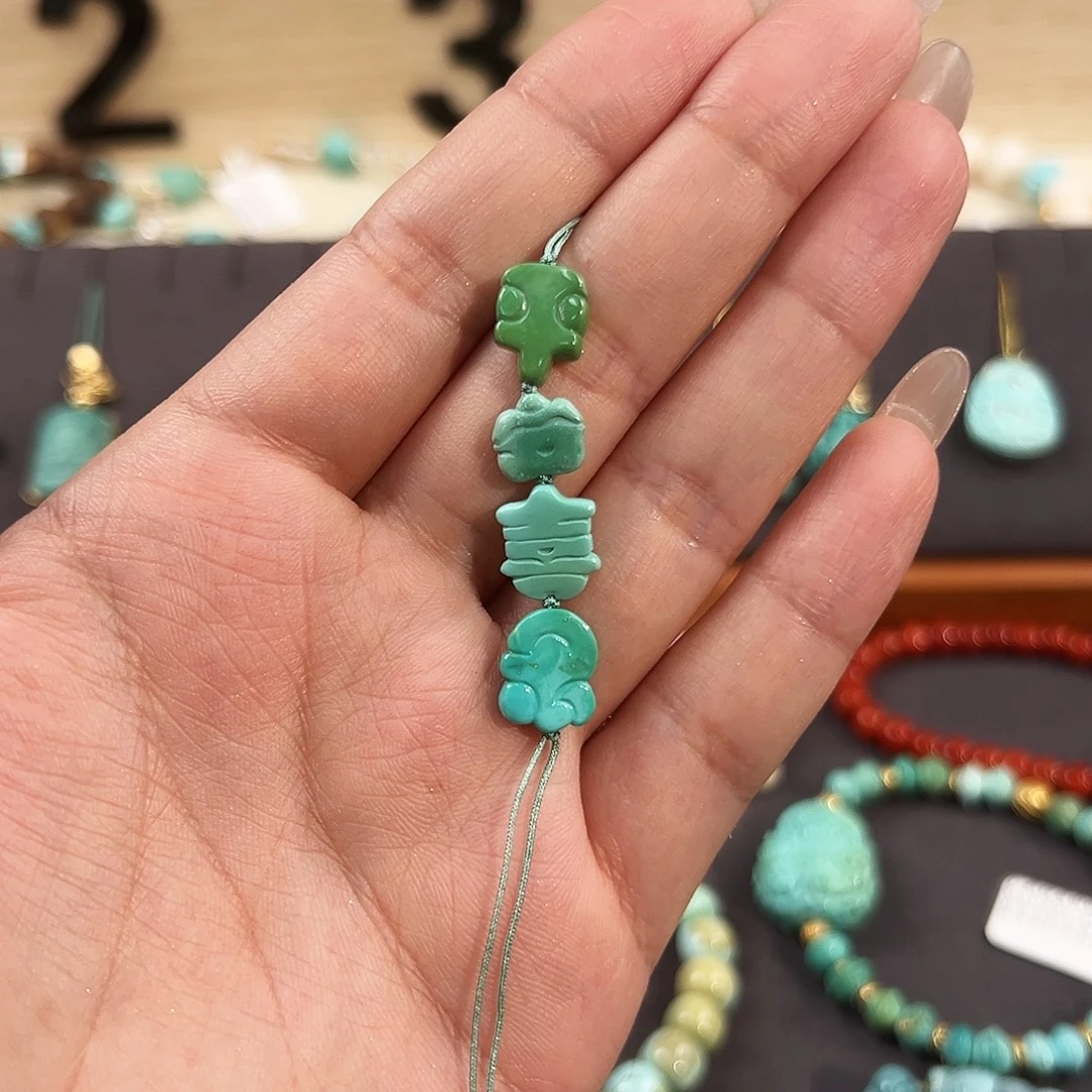 绿松石未镶嵌把件平安喜乐配饰