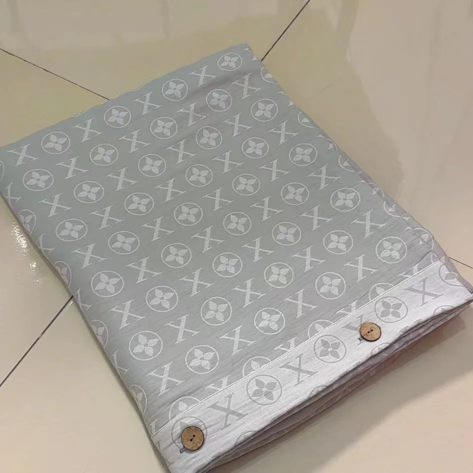 【被套】四叶草 灰色 单双人被套 双层纱提花面料被套