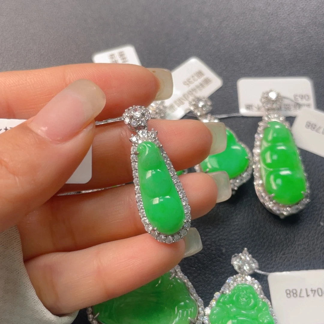 翡翠银S925镶嵌吊坠(不含链)