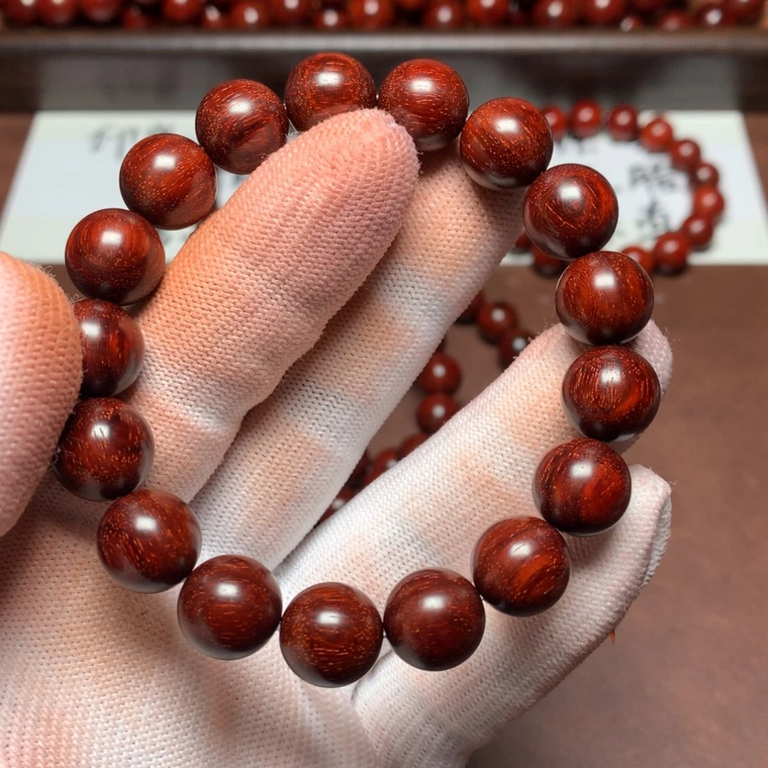 每***开手串/手链小叶紫檀1.2*17颗 原汁原味无胶无蜡