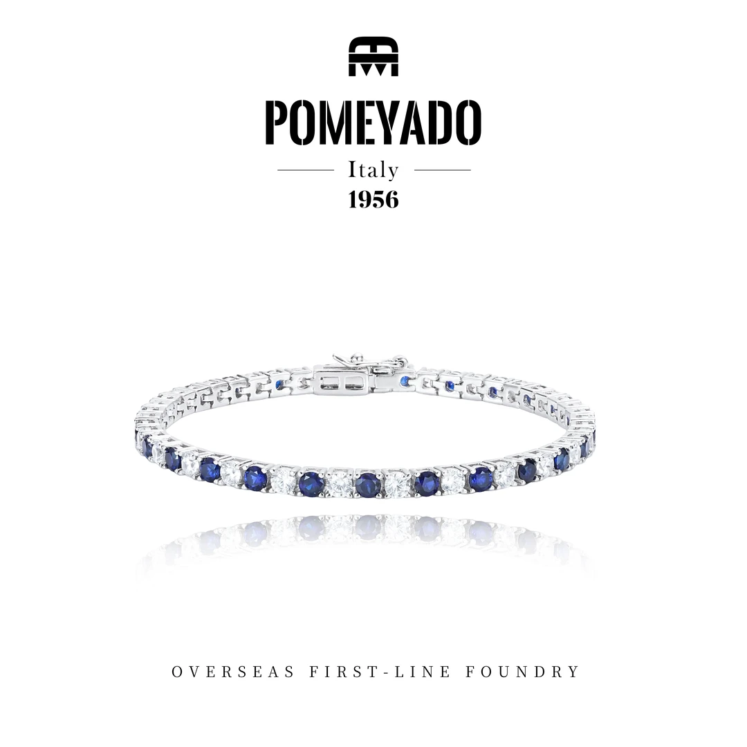 925银手链 POMEYADO★瀚海之韵 重工双色钻百搭手链 G0344