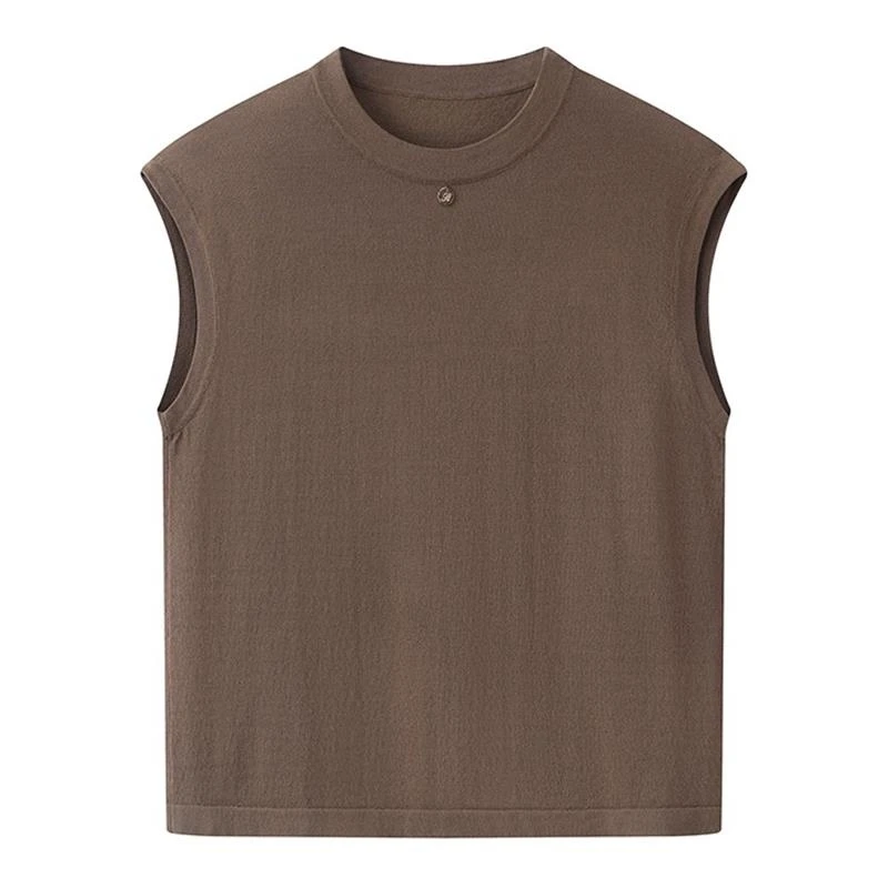 艾家2025年夏装新款显瘦无袖圆领背心针织衫50518119