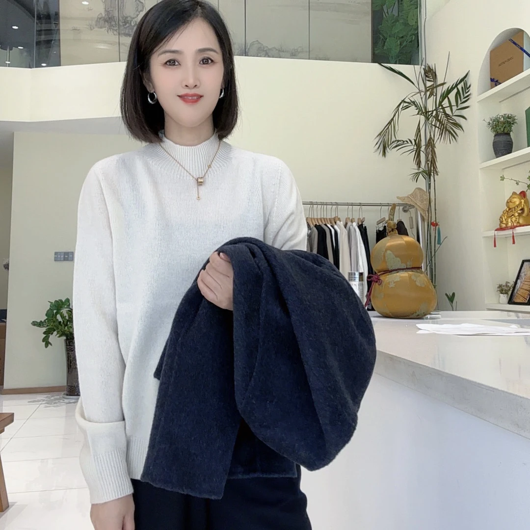 【余姚心依阁】1966半高领羊绒无缝一体ins打底毛衣加厚简约气质