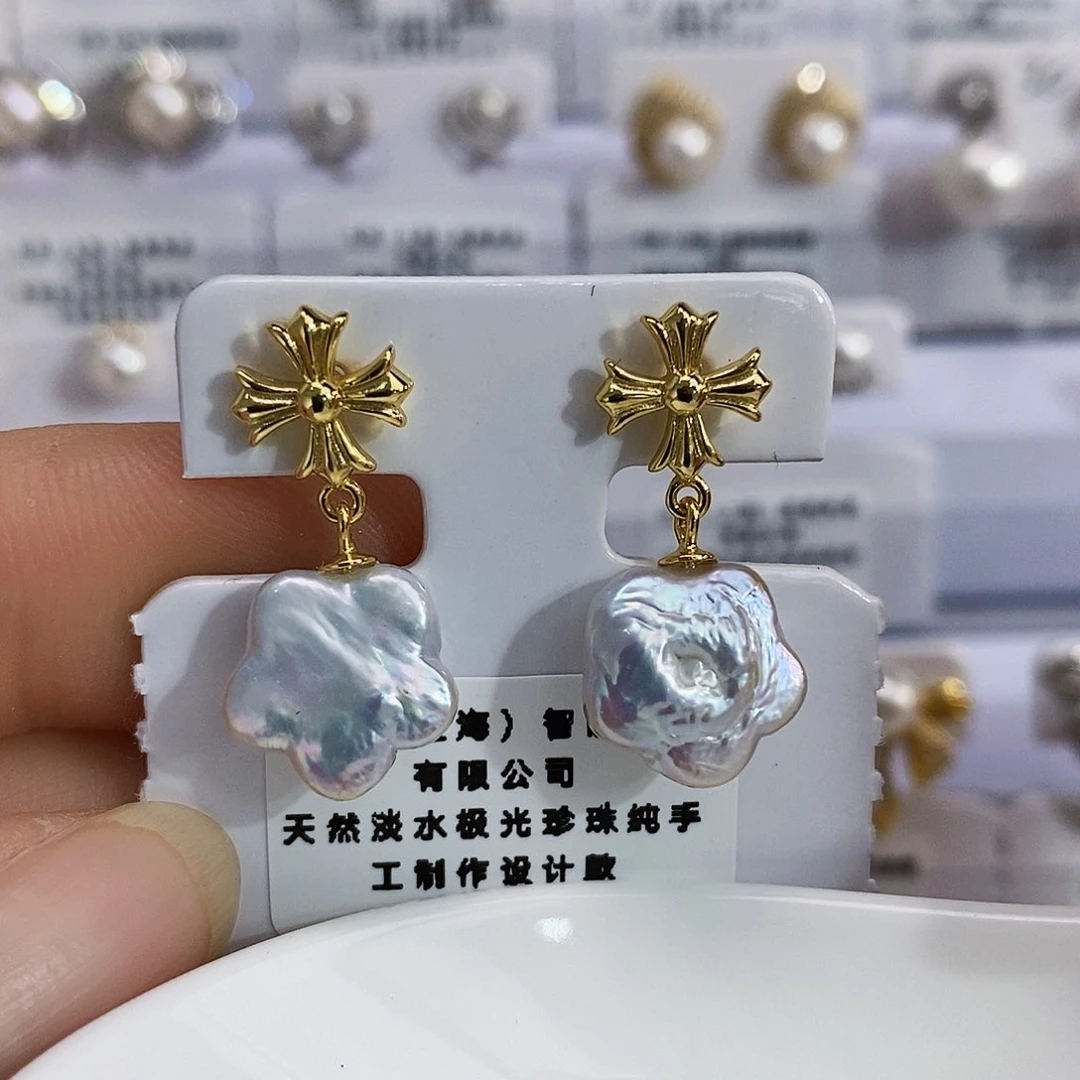 银S925镶嵌特价秒库存清货淡水极光设计款淡水珍珠