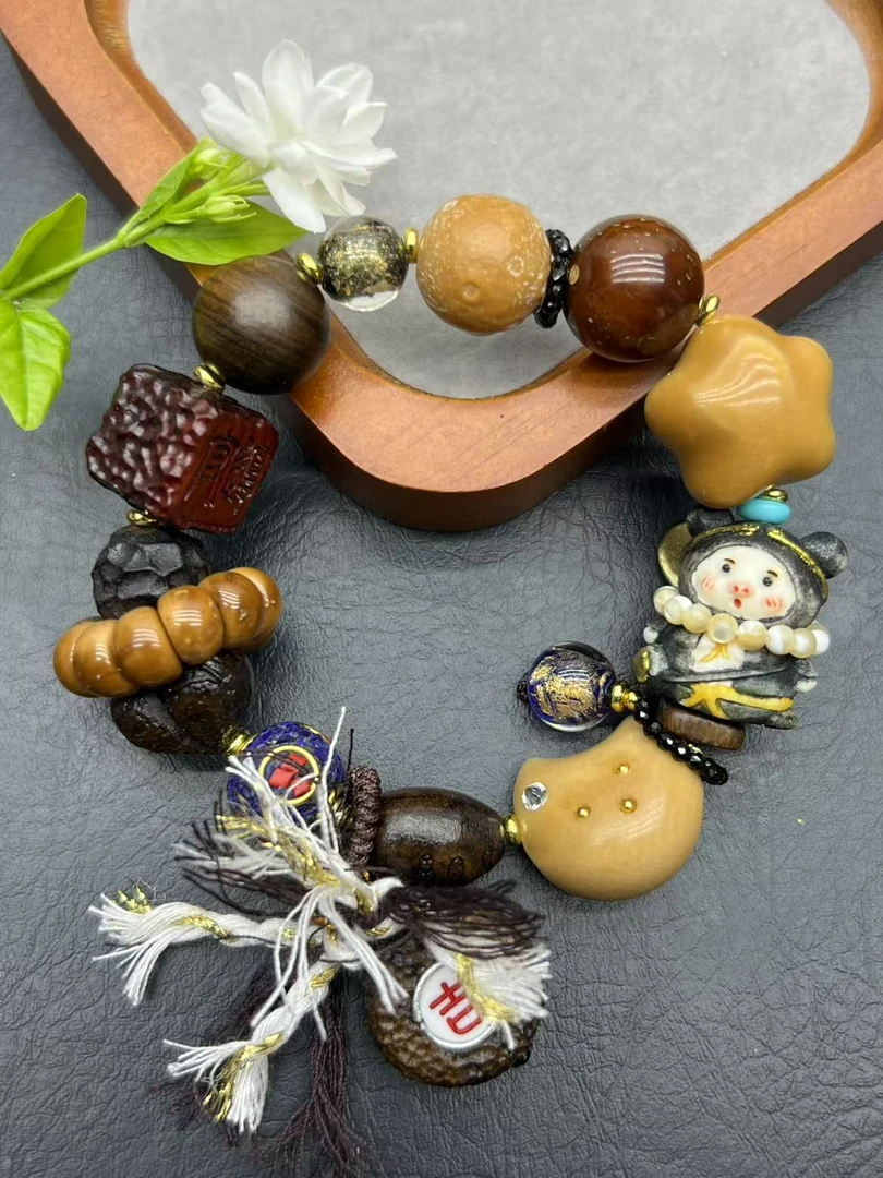 鹿角根付二师兄DIY文玩佛珠饰品配饰时尚多宝手链