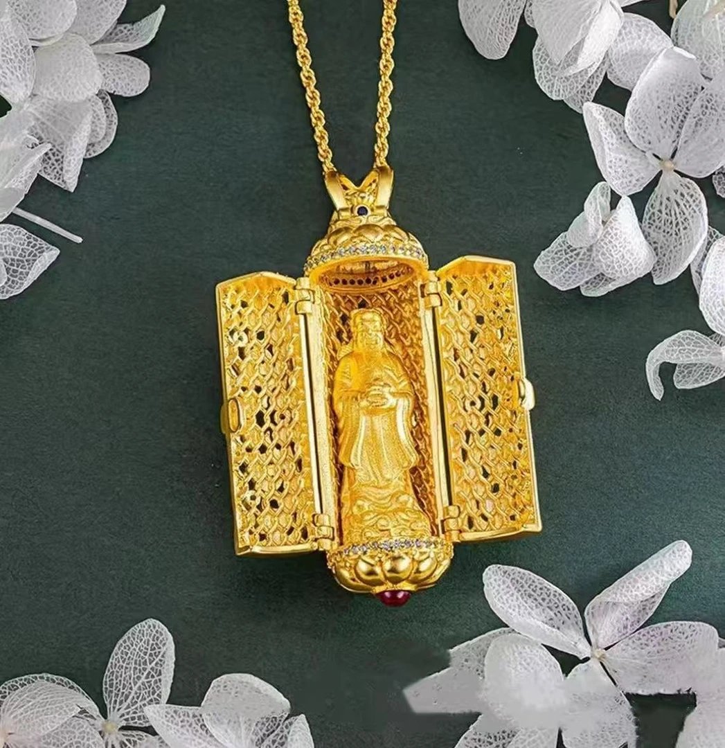 铜合金吊坠 财神爷吊坠随身平安护身符复古金色高颜值小众吊坠