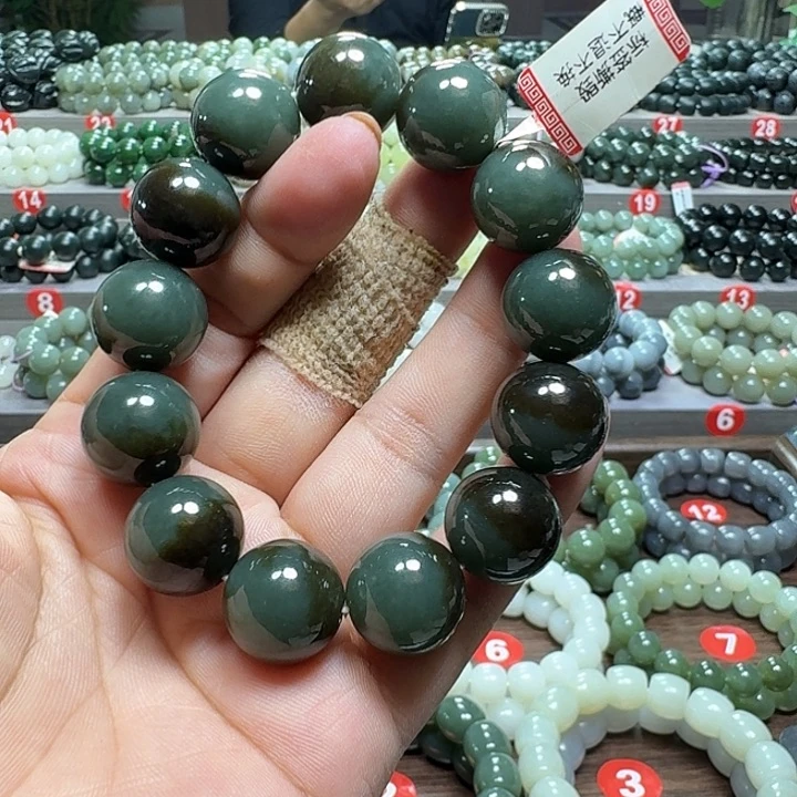 未镶嵌手链和田玉新疆且末蓝糖卡17