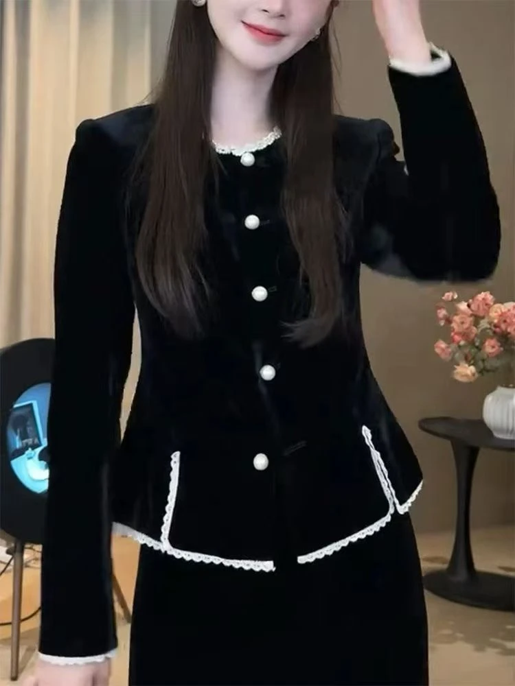 010.丝绒欧货时尚上衣衫8261款衣长约68