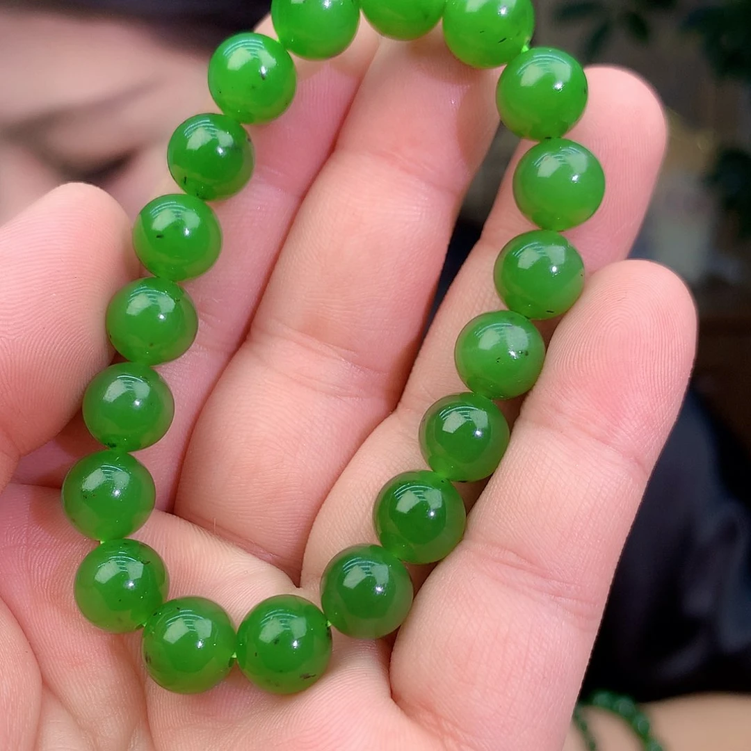 吊坠(不含链)未镶嵌和田玉（碧玉）手链