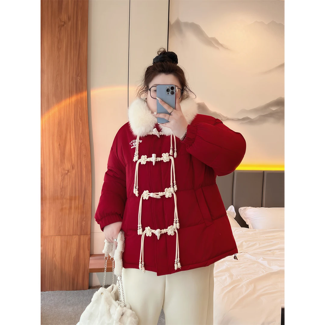 断码捡漏~落叶椰椰 / 纯欲甜美翻领棉服外套11859花契大码200斤