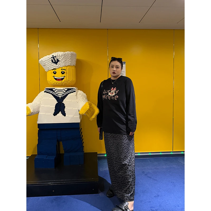 铅笔小鑫大码女装 松弛感 遮胯显瘦 全松紧 豹纹印花半身裙