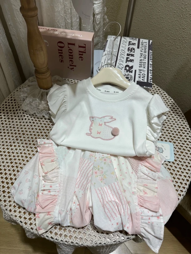 『实物拍摄』夏季小兔子碎花花苞裤套装