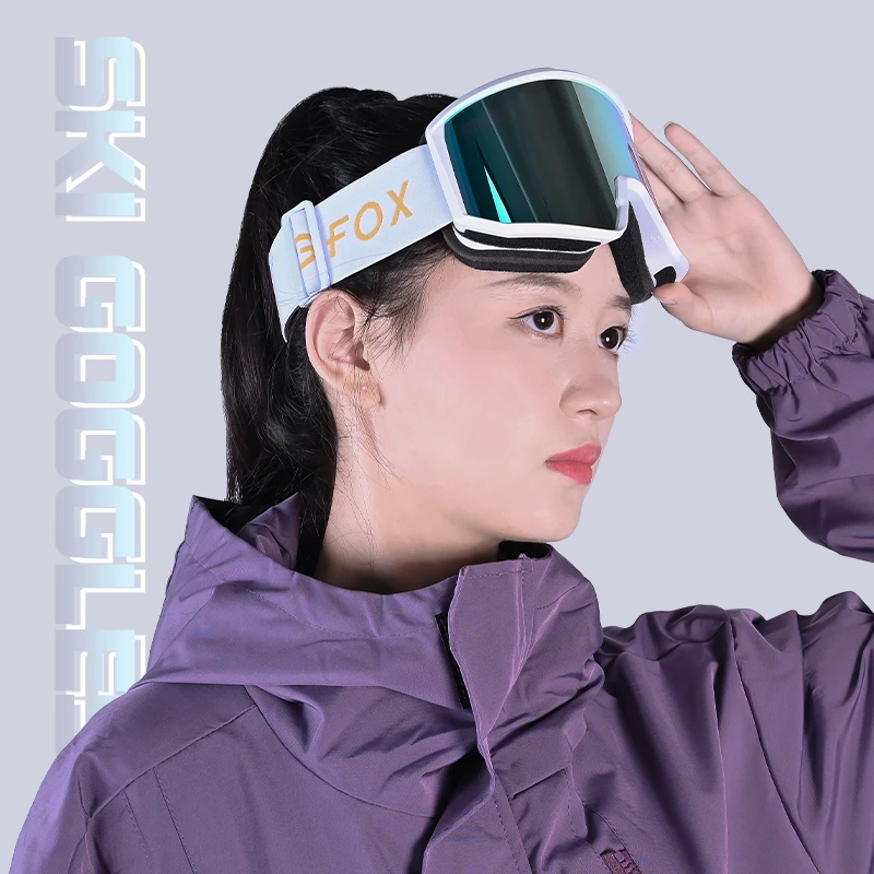 BGFOX专业一体式柱面滑雪镜户外运动户外骑行防雾双层大框高清款