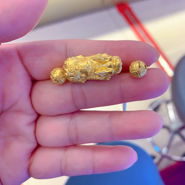 足金祥云金珠貔貅