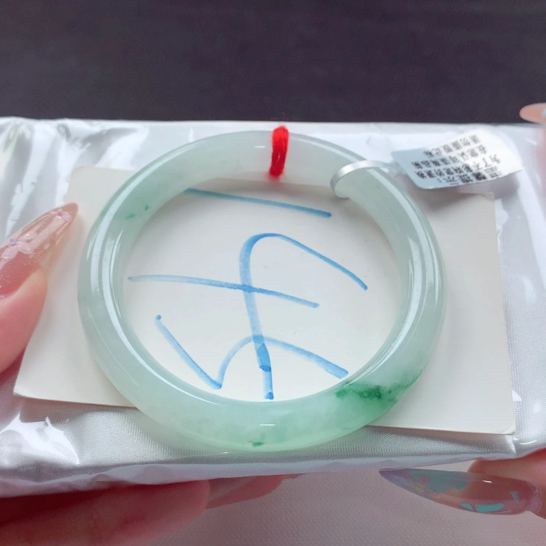 翡翠手镯未镶嵌天然缅甸翡翠A货手镯 45号