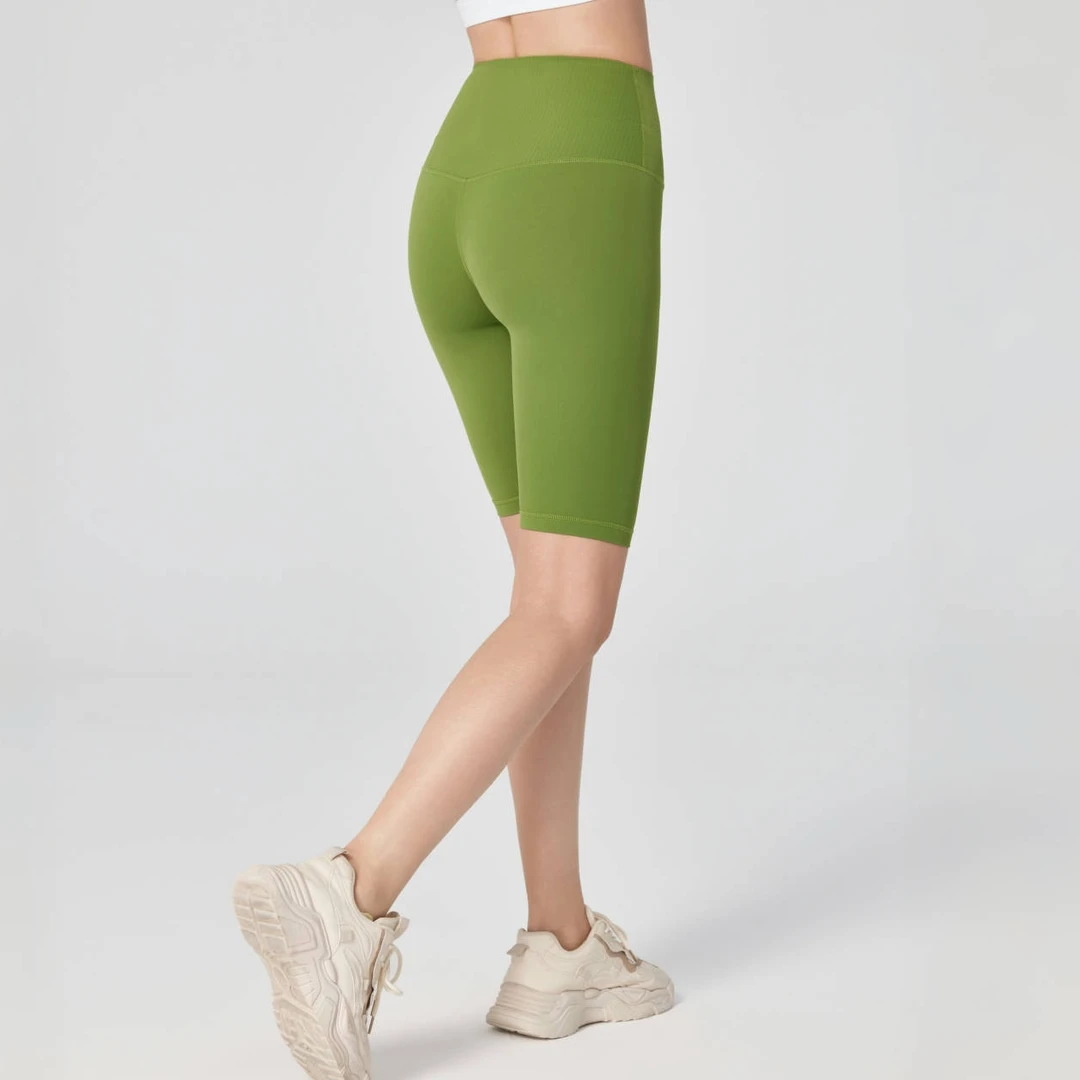 ALJS高腰点胶压胶五分裸感瑜伽裤女夏收腹瑜伽健身骑行裤瑜伽短裤