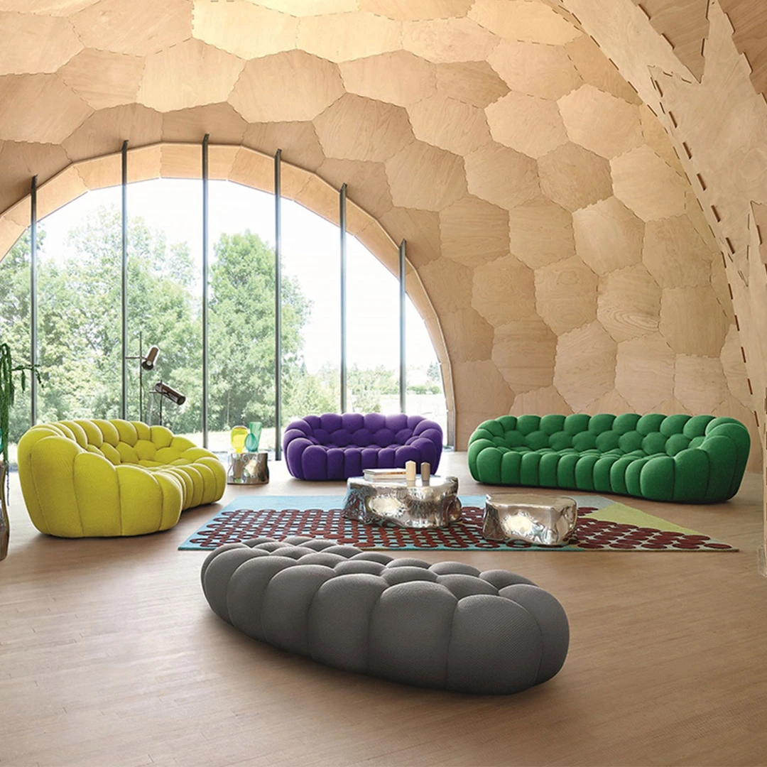 意式罗奇堡极简现代简约个性客厅轻奢设计师足球泡泡创意弧形沙发