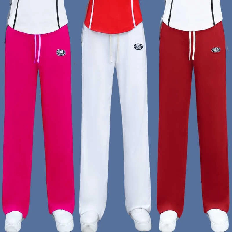 2025广场舞长裤春秋宽松直筒裤棉休闲曳步舞健身操运动跳舞裤子女