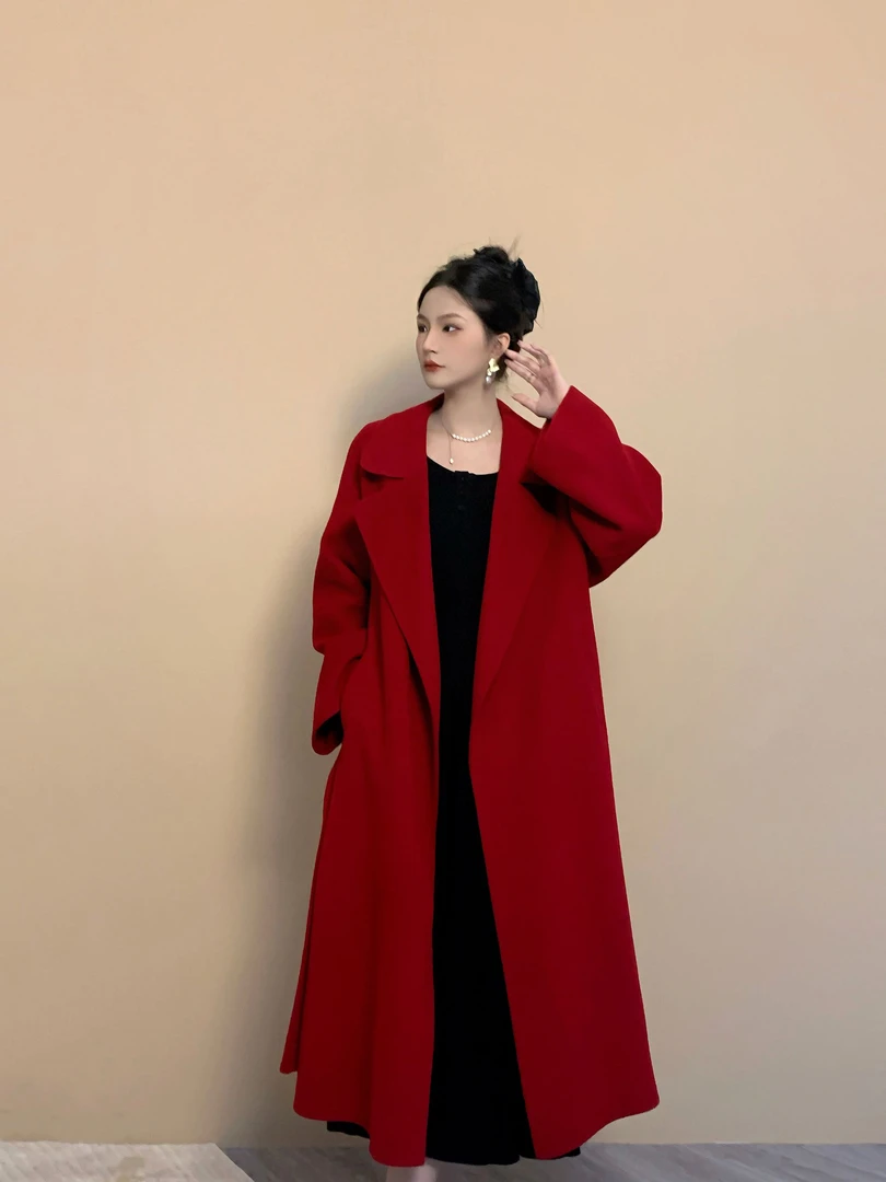 金夫人大衣【西西里】100%初剪羊毛爆款气质纯手工双面羊毛大衣