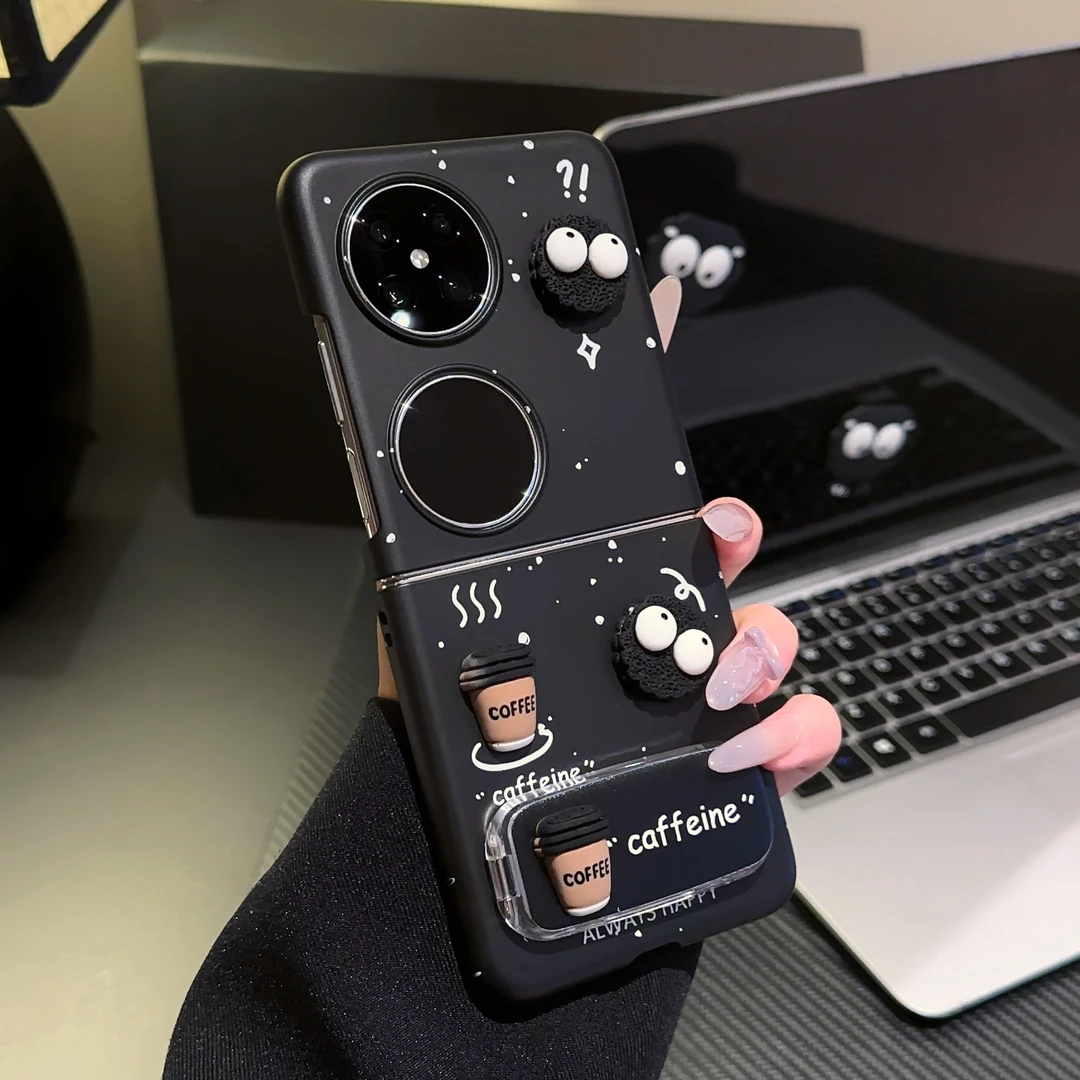 适用于华为POCKET2手机壳金属漆FINDN3FLIP咖啡支架XFLIPpocketS