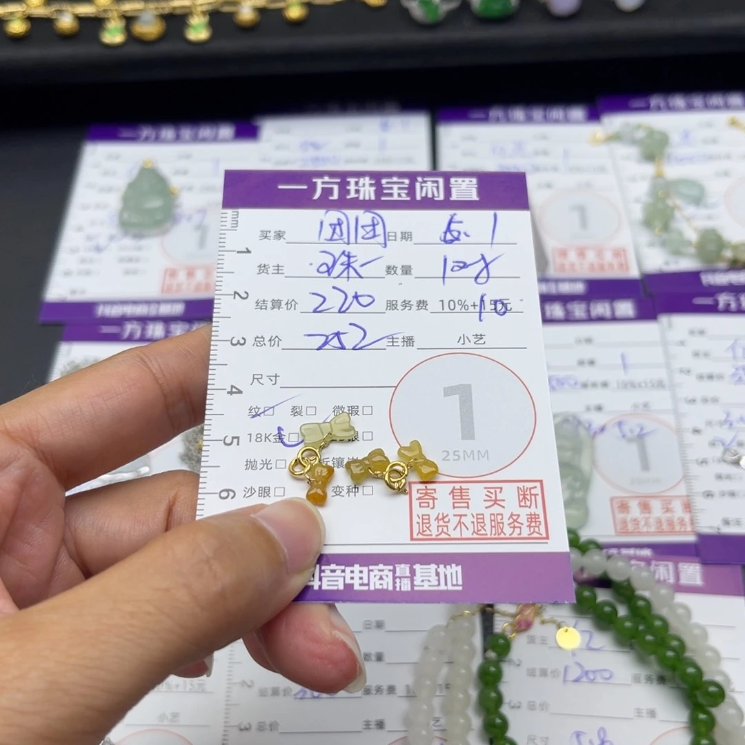 翡翠未镶嵌颈饰团*子