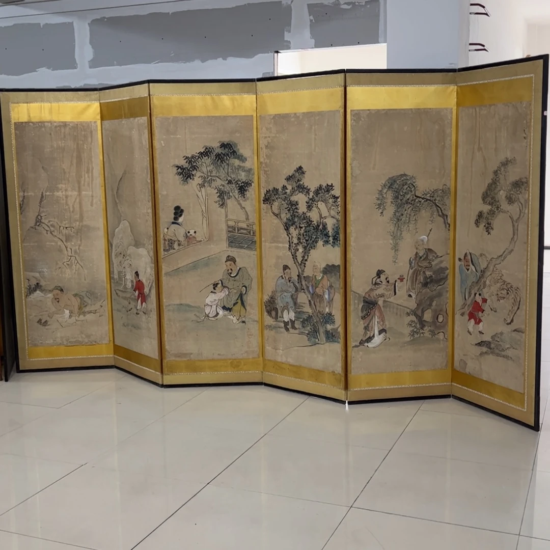 绘画屏风框画茶空间设计