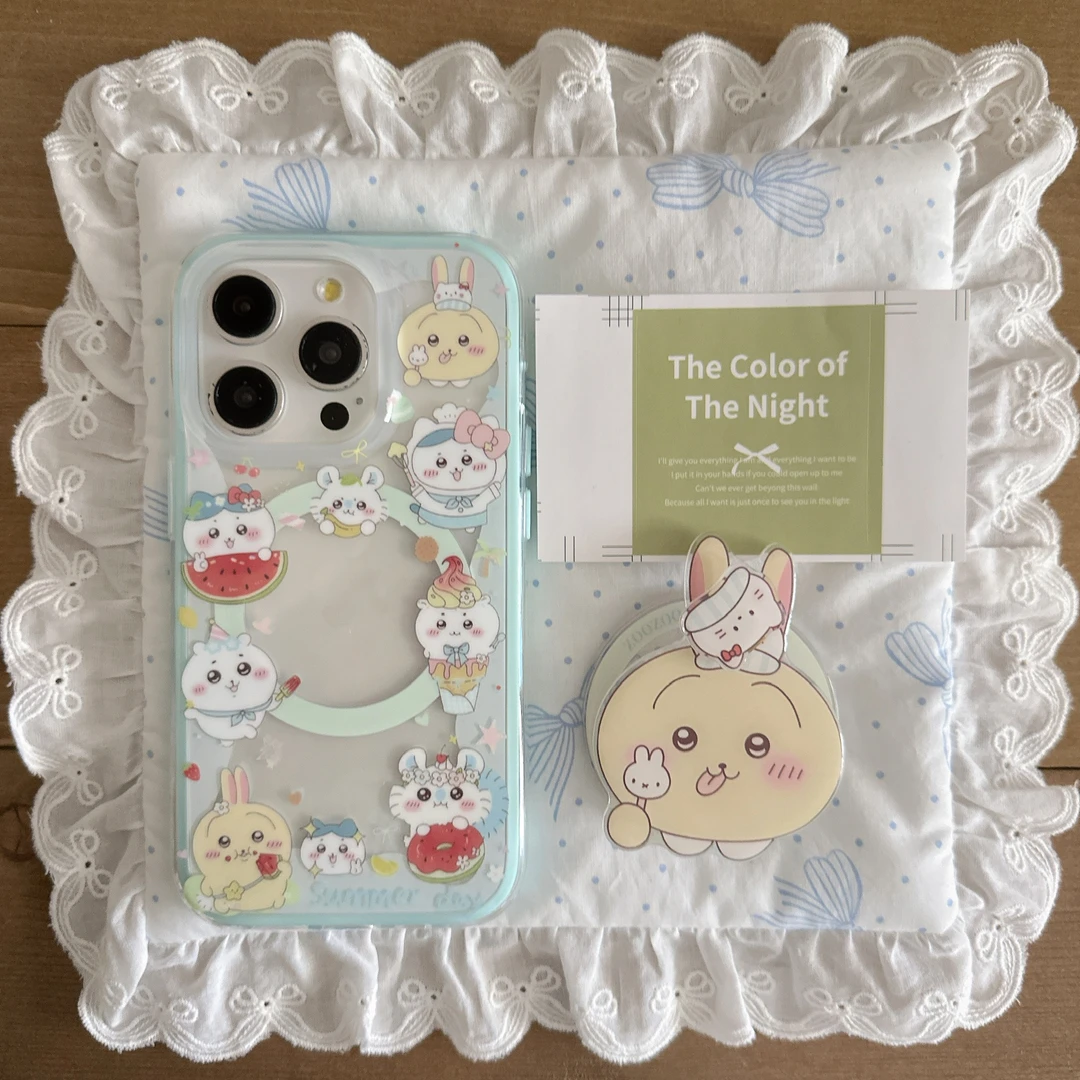 可爱吉伊咔哇磁吸支架适用苹果16/15/14防摔13磁吸转转支架手机壳