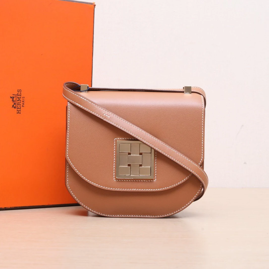 99新 Hermes/爱马仕 小花Jerry活动马赛克 小号 17 金棕色Y刻包