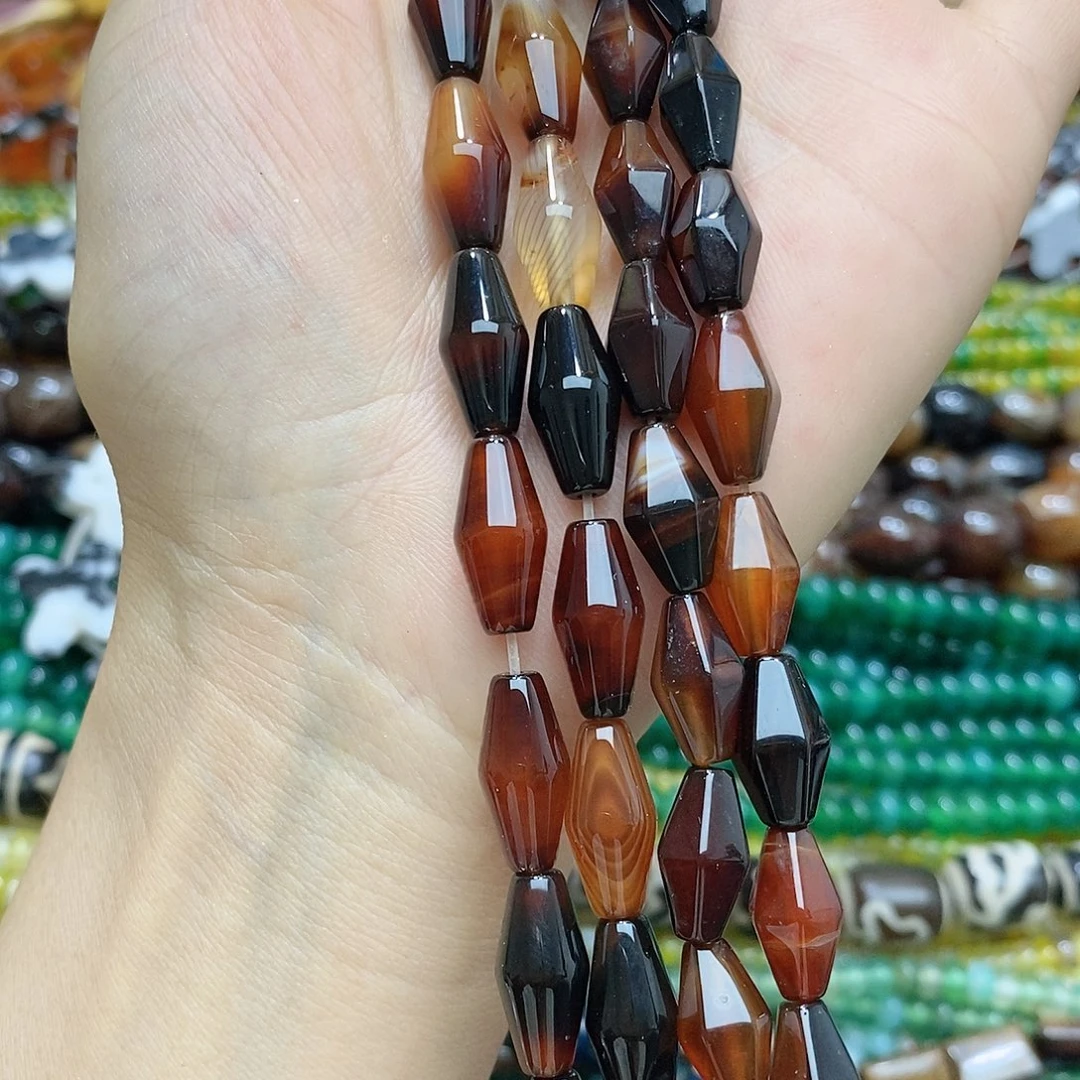 玛瑙/玉髓未镶嵌珠宝半成品玛瑙珠一条装