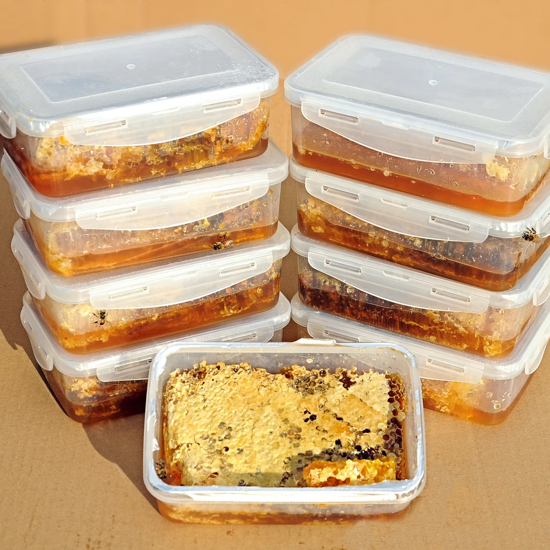 蜂巢蜜深山野自然成型可嚼着吃土蜂巢蜜块老巢蜜现割原蜜