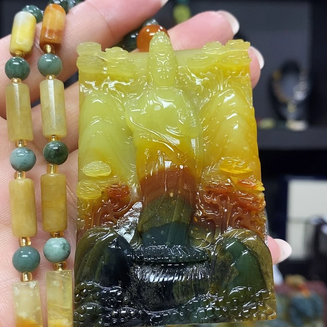 未镶嵌岫玉挂件吊坠项链