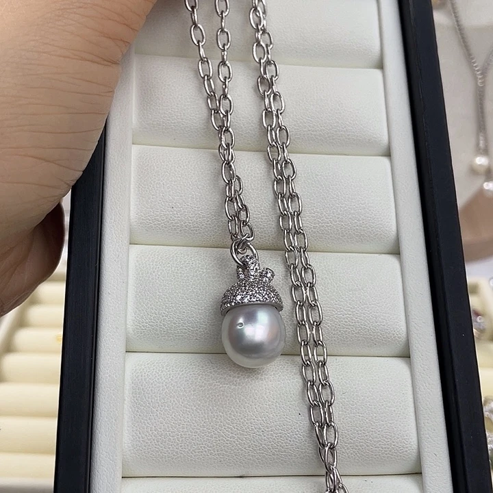 银S925镶嵌颈饰海水珍珠