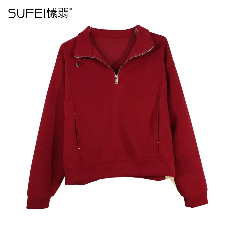 SUFEI/愫翡S51WY0082A 春季新款简约卫衣 0082