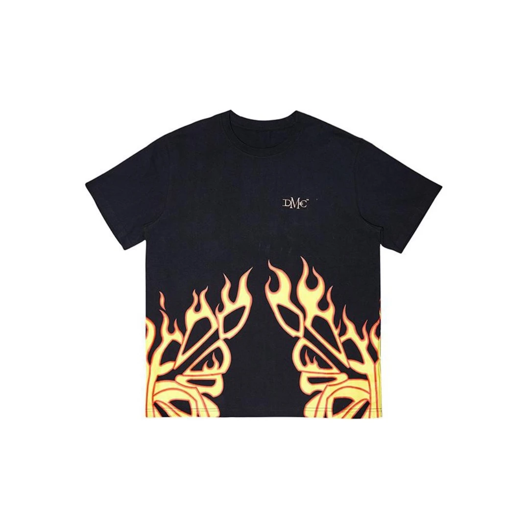 火焰印花圆领短袖T恤 WOFETE