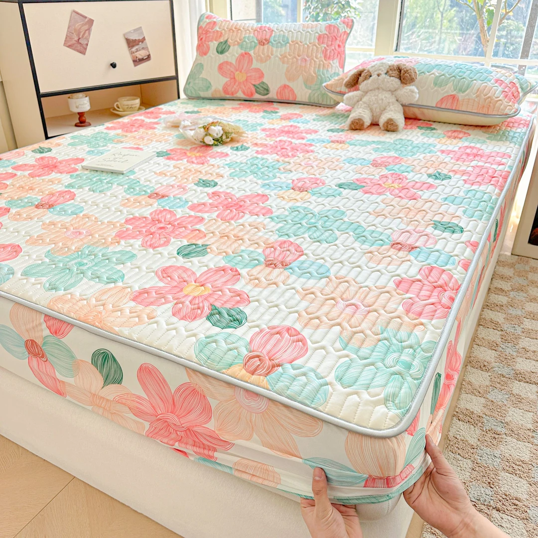 夏季冰丝乳胶凉席床笠单件床罩席梦思床垫保护罩2025年新款床套罩