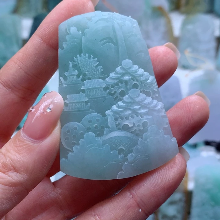 定制翡翠未镶嵌山水