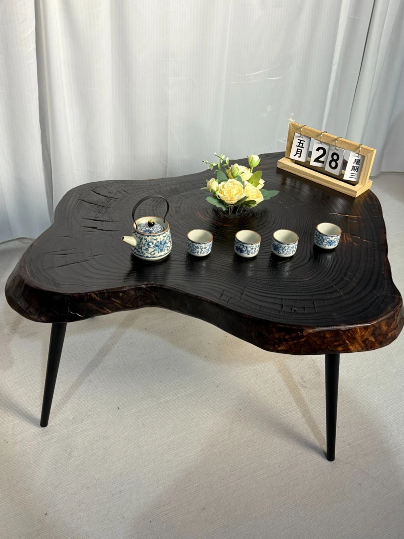 一物一拍链接，以直播间为准，香樟木茶台碳化风茶几边几